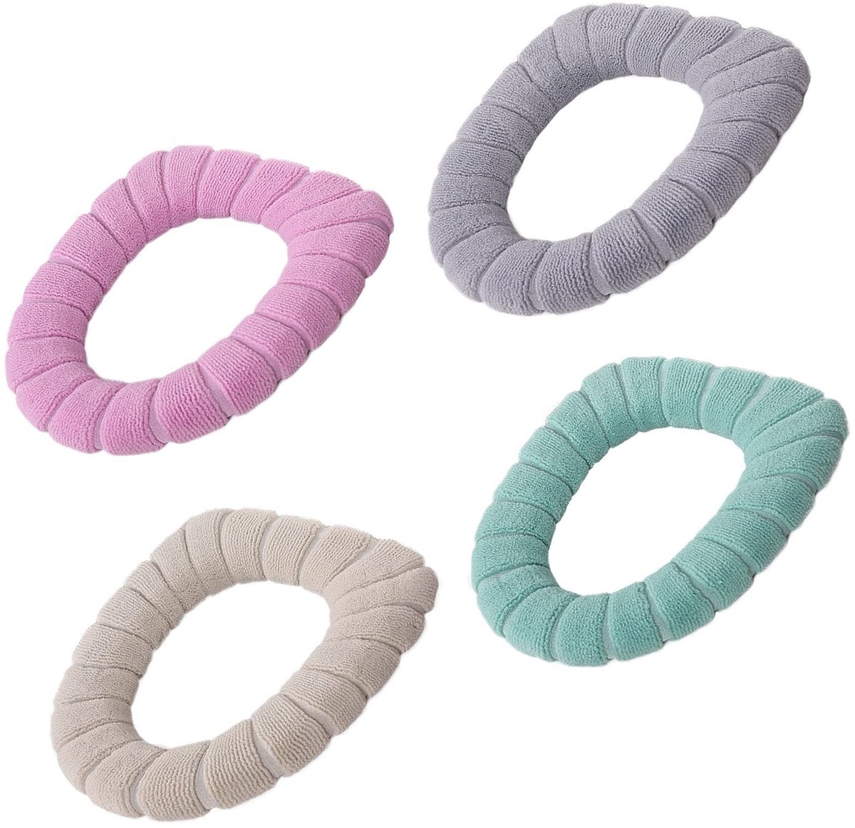 Dailygoods- WC-Stoelhoes Wasbaar - Toiletzitting Cover - Zacht en Warm - Pluche - 4 Stuks - Voor Badkamer