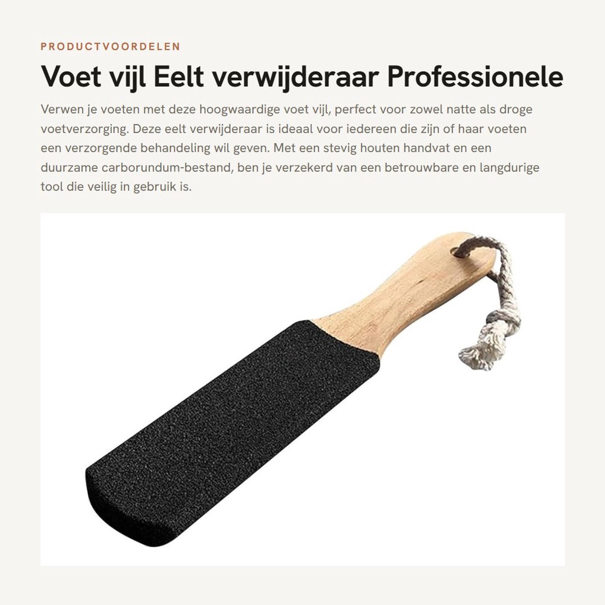 Dailygoods- Voetvijl Professionele Eeltverwijderaar - Houten Handvat - Antislip Ergonomisch - Draagbaar en Lichtgewicht - Waterdicht Ontwerp - Voetrasp