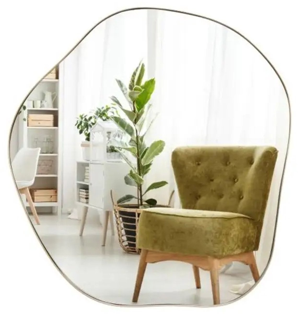 Dailygoods Irregulaire wandspiegel Asymmetrische spiegel met expansieschroeven-Gouden