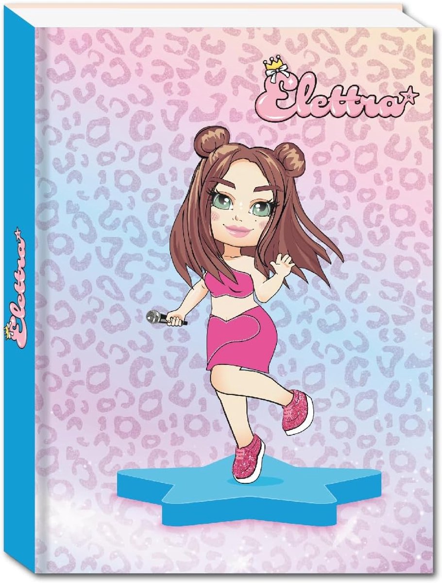Thijox - Elettra Lamborghini Schoolagenda Meerkleurig Glamour 12 Maanden met Spelletjes en Glinsterende Details - Dagboek voor Meisjes