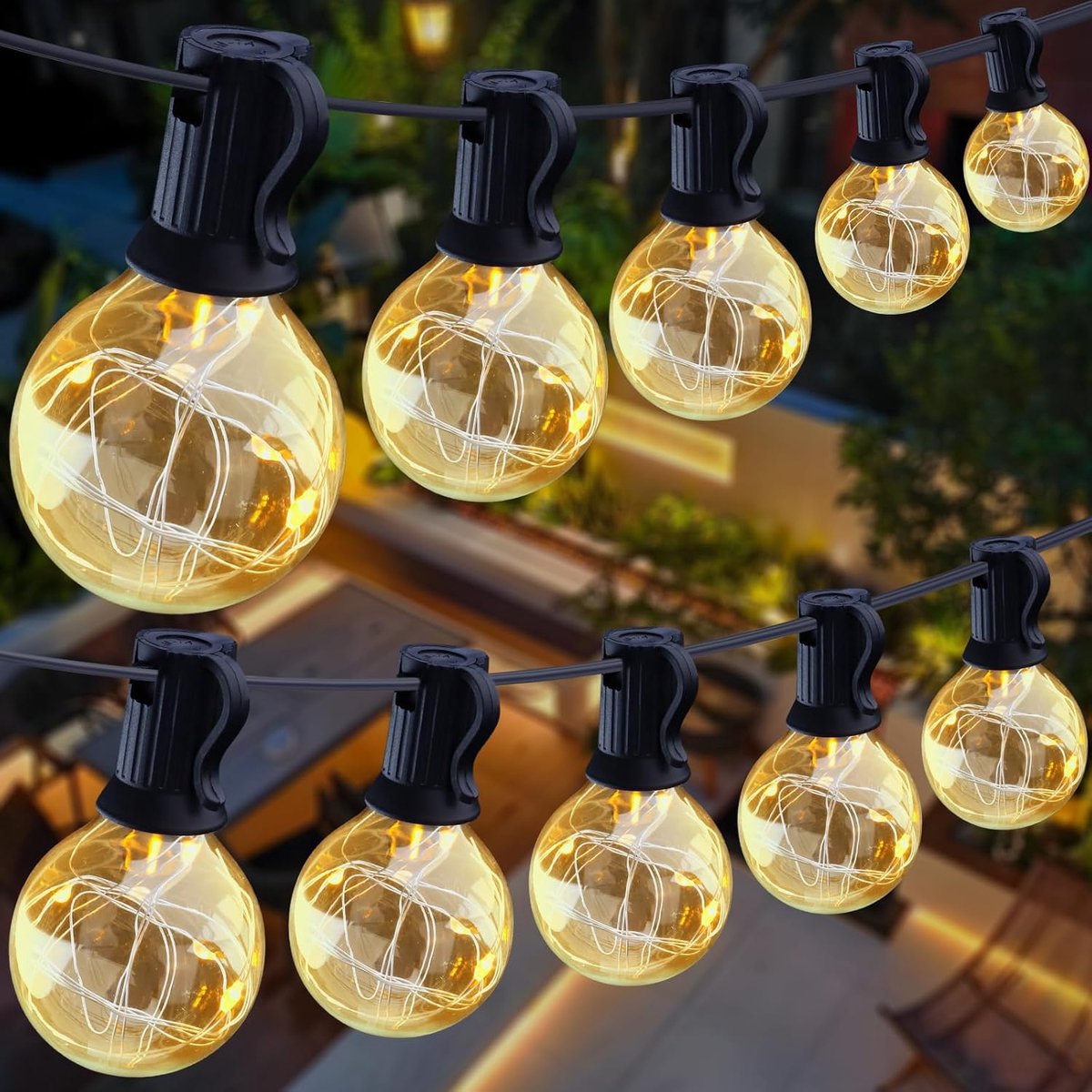 Thijox - Lichtsnoer Buiten 13,5 m - Waterdicht Buitenlichtsnoer met Stekker - 36 Warm Witte Lampen voor Tuin, Terras, Bruiloften, Feesten, Binnen en B