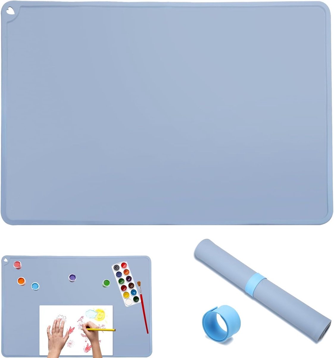 SnelShoppen - Silicone Schildermat 60 x 40 cm met Pat Circle - Wasbare Antislip Craft Mat - Perfect voor Schilderen, Knutselen, Resin, en Creatieve Pr
