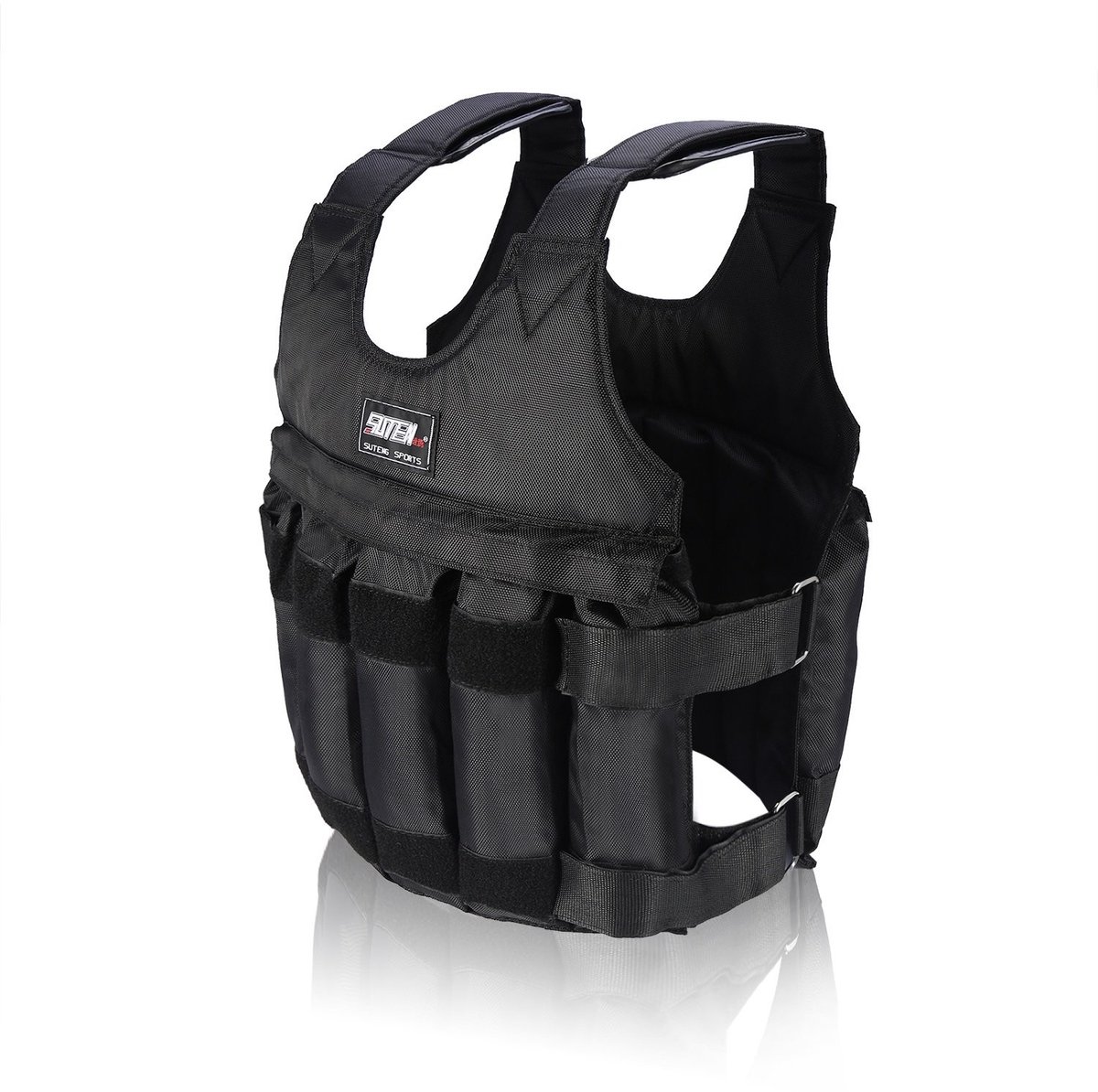 Dailygoods - Verstelbaar Gewichtsvest - Trainingsvest Met Gewichten - Flexibele Sponsvoering - Zwart - Ideaal Voor Fitness - Maximaal 50 kg Belasting...