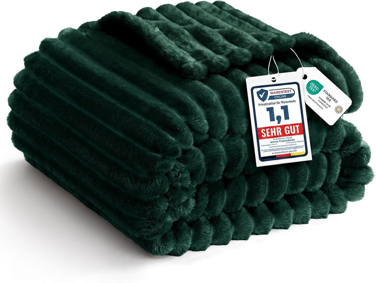 Cuddly Blanket 230x270cm - Fleece Dekentje - Zacht Gestreept Flanel - Ideaal voor op de Bank - ShopVlot