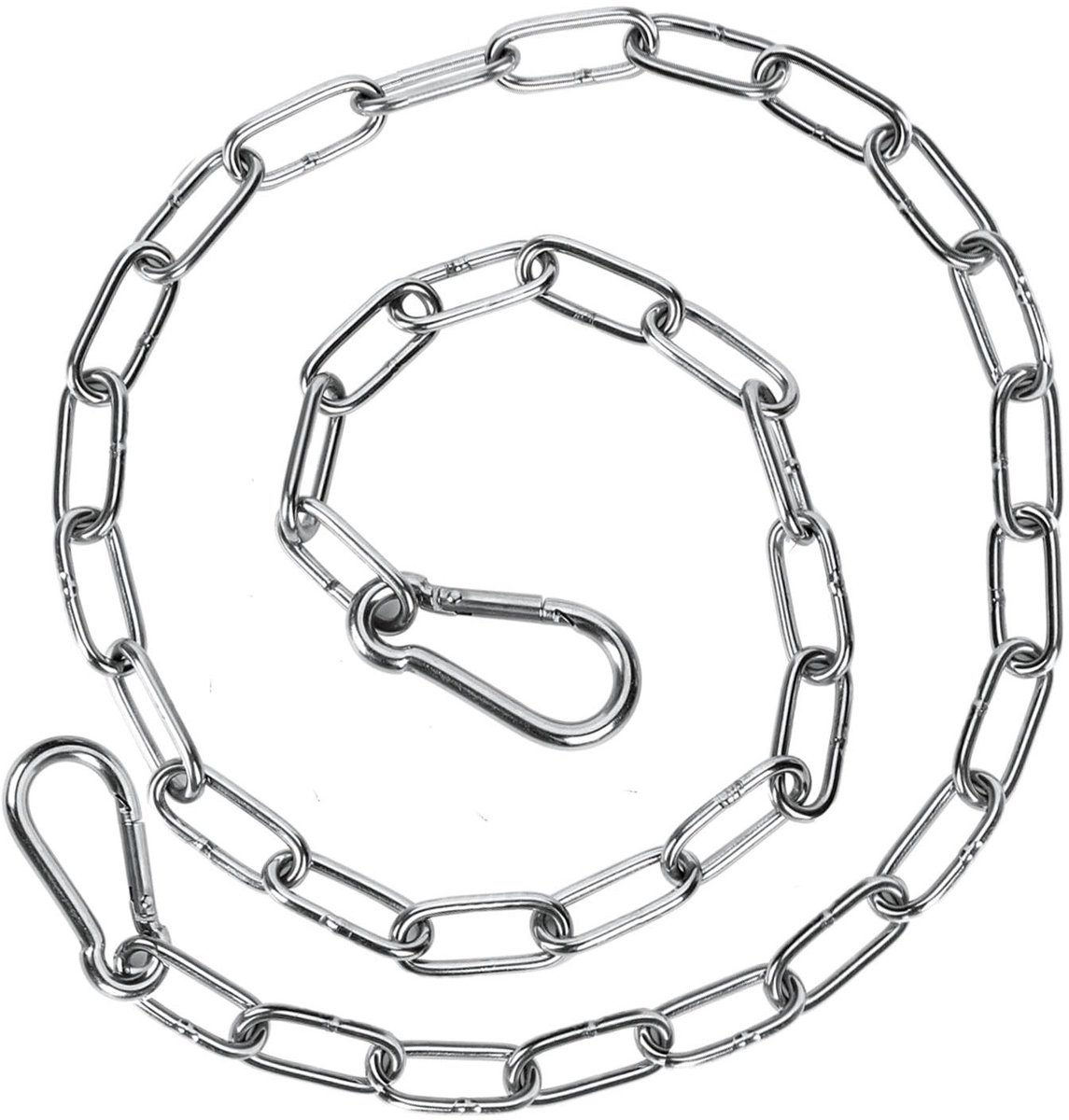 Dailygoods- Poortketting 110 cm - Roestvrij Staal - Dubbele Karabijnhaken - Boerderijpoortgrendel - Hangmat - 3 mm Dik - Ketting