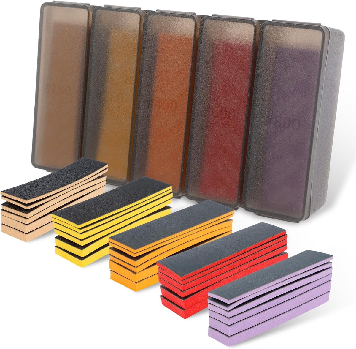 Dailygoods- Schuursponzen 30 Stuks - Zacht/Flexibel - Korrelgrootte 180-2500 - EVA-Materiaal - Handschuurblokken - Duurzaam/Betrouwbaar - Schuurpads