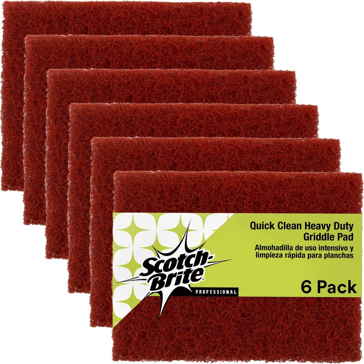 Thijox - Scotch-Brite Schuurspons voor Koken, 10,2 x 13,3 cm, Set van 6, Oranje, Ideaal voor Bakplaten, Koken, Oliën, Voor Warme en Koude Oppervlakken