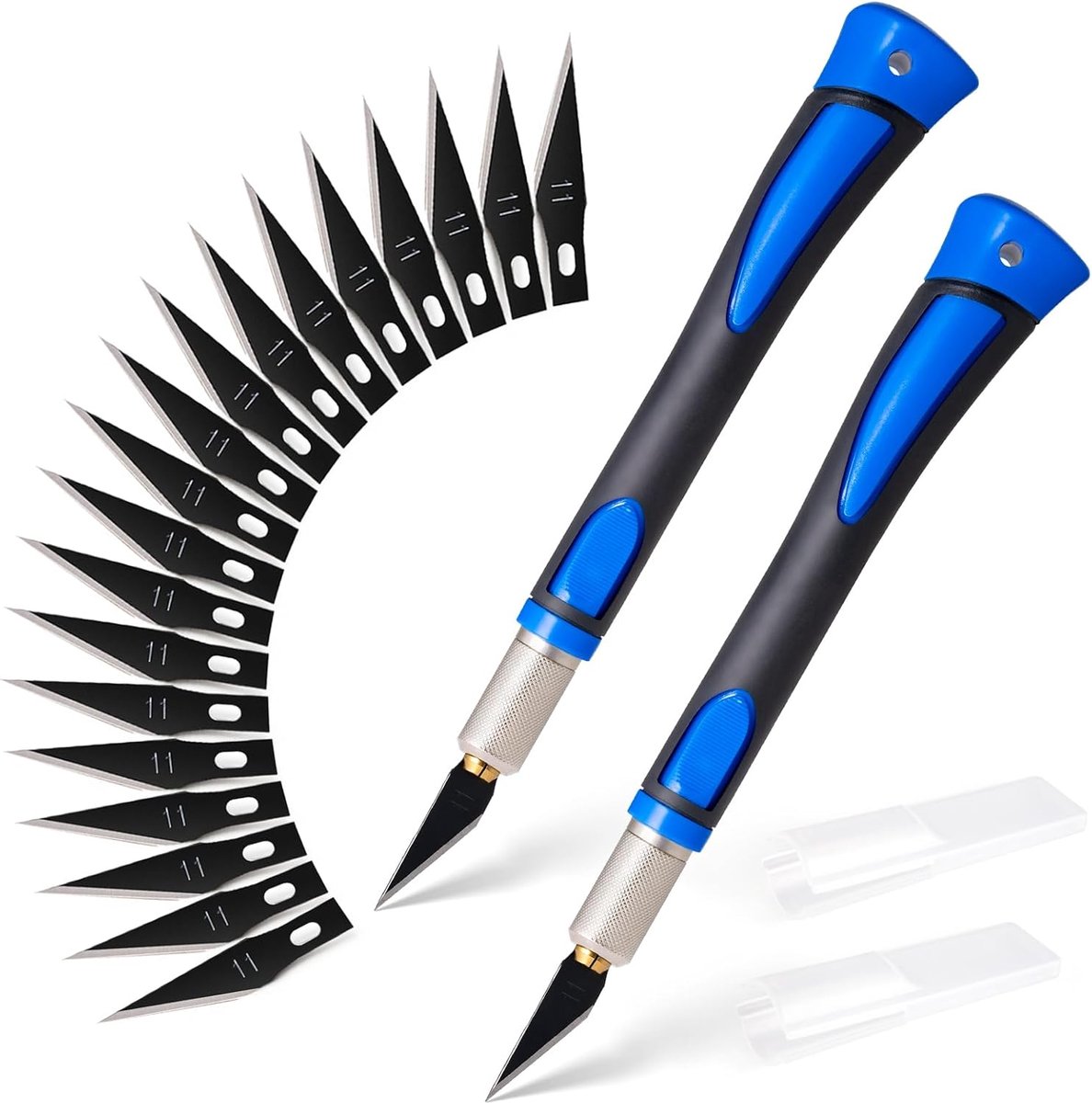SnelShoppen - Set van 2 Scalpel Knives, Professionele Craft Knives met 20 Vervangende Bladen, Ergonomisch en Duurzaam, Ideaal voor Papier, Foil, Leer