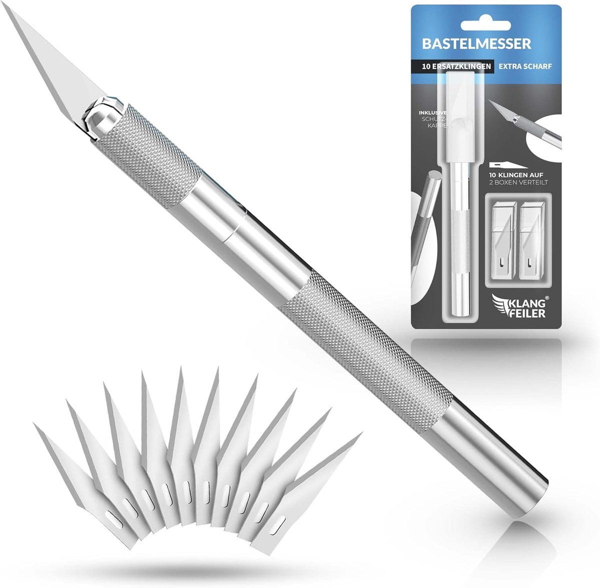 Thijox - Knutselmes Scalpel Set - 10 Reserve Mesjes - Precisie Cutter Mes Snijmes voor Creatief Knutselen, Hobby, Modelbouw, Schilderen en DIY Project