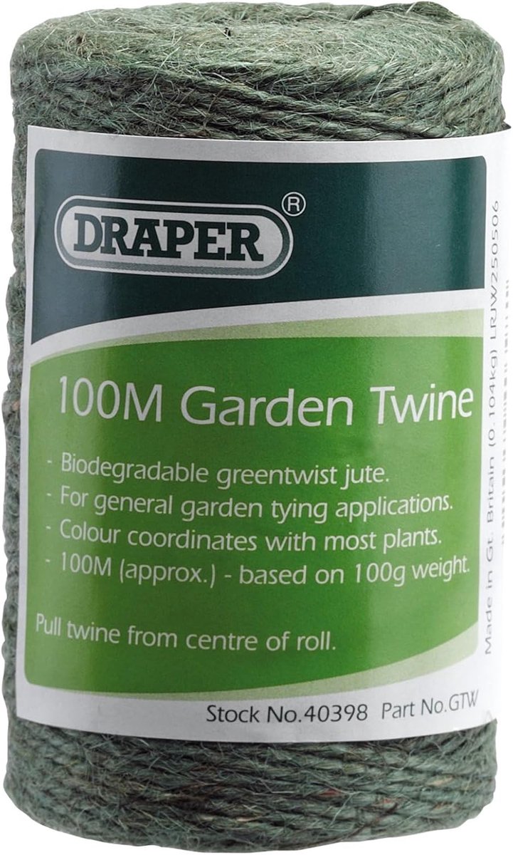 SnelShoppen - 100m Sterk Tuintouw | Jute Touw String voor Klimplanten | Groen Tuinaccessoire voor Tuinieren, Klussen, Decoratie en Meer