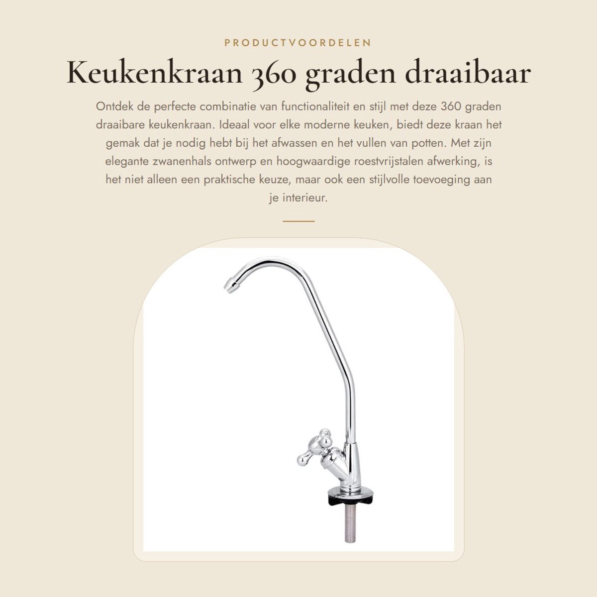 Dailygoods- Keukenkraan 360° Rotatie - Hoogwaardige Roestvrij Stalen Keukenkraan - Eenvoudige Installatie - Onderbouw Waterfilter - Duurzaam en Schokbestendig - Keukenmengkraan