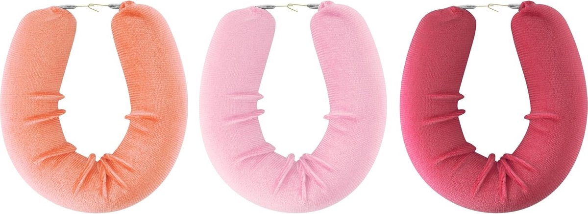 SnelShoppen - Hittevrije Krullenset voor Dromerig Haar - 3-delige Set in Oranje, Roze en Rood - Perfect voor Feesten en Dagelijks Gebruik - Geen Warmt