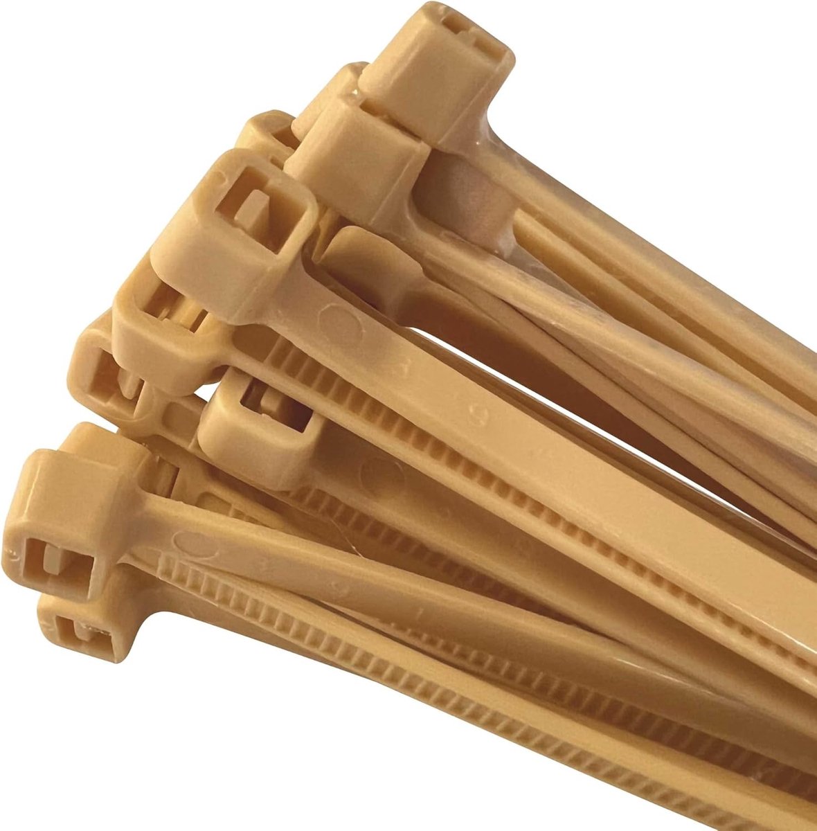 Thijox - Kabelbinders Bamboe Beige 200 mm x 4,8 mm - 100 Stuks - 15-30% Meer Trekkracht en Stabiliteit - Gecertificeerde Premium Kwaliteit voor Profes