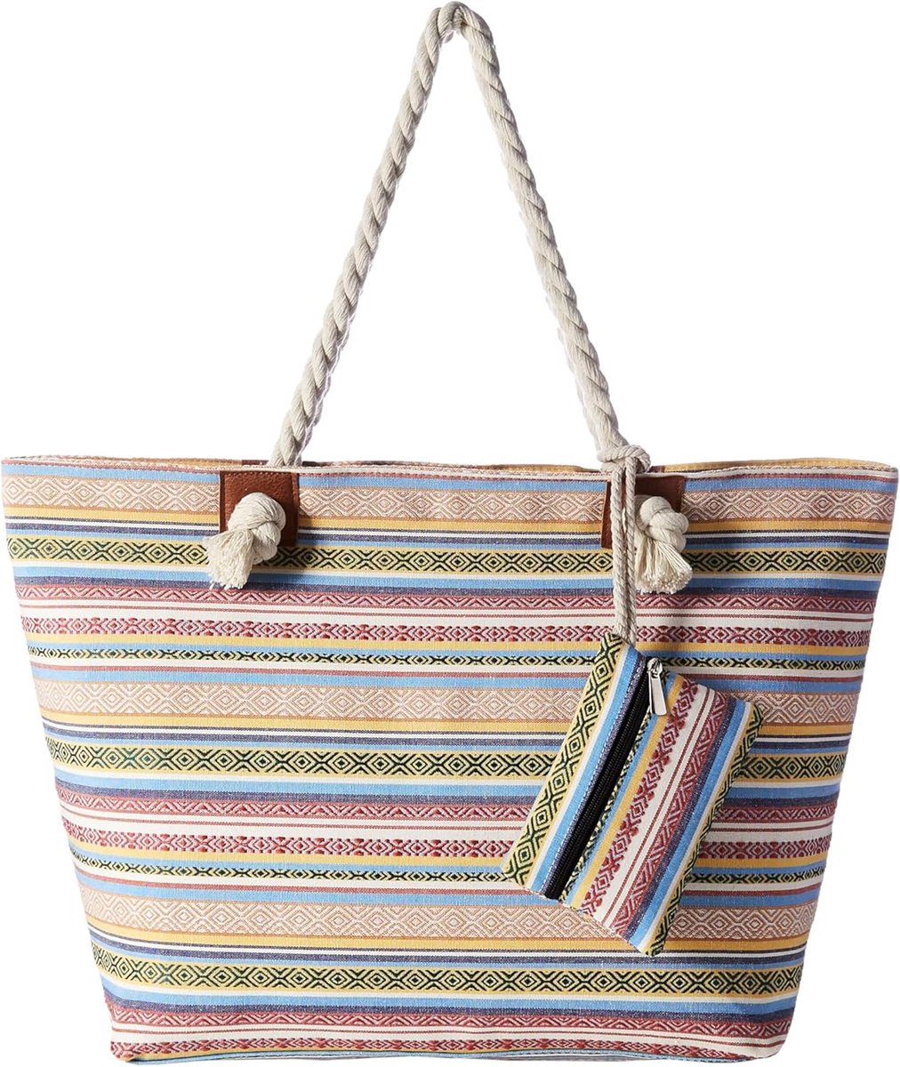 Thijox - XXL Strandtas Familie Badtas Dames Groot met Rits - Waterafstotend, Ruim, Perfect voor Vakantie, Strand, Zwembad, Camping - Sportieve Stijl,