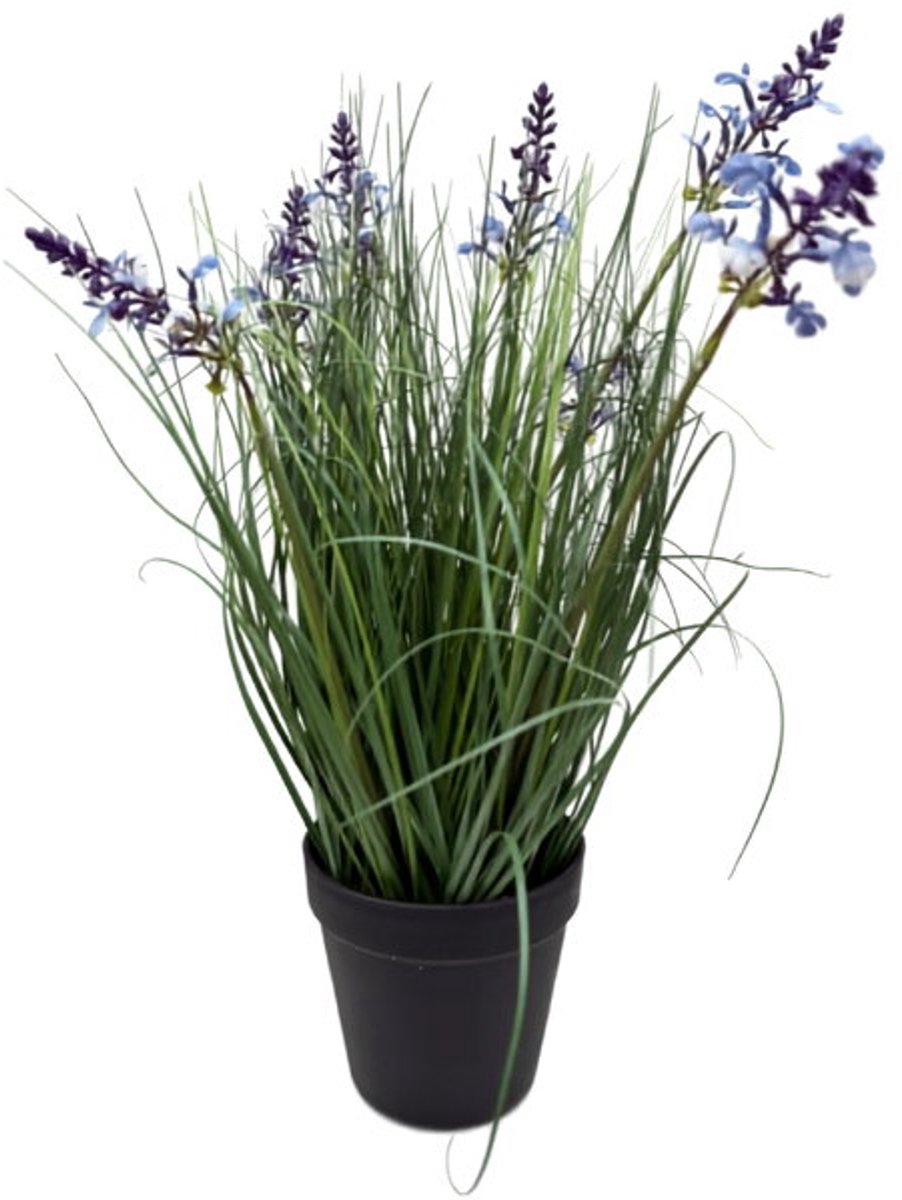 Lavendel paars siergras in pot H 50 cm kunstplant Oosterik Home