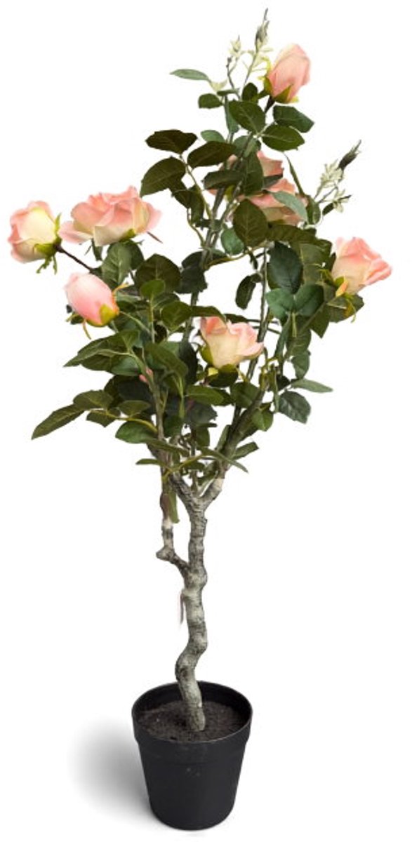 Roos roze in pot H 96 cm kunstplant Oosterik Home