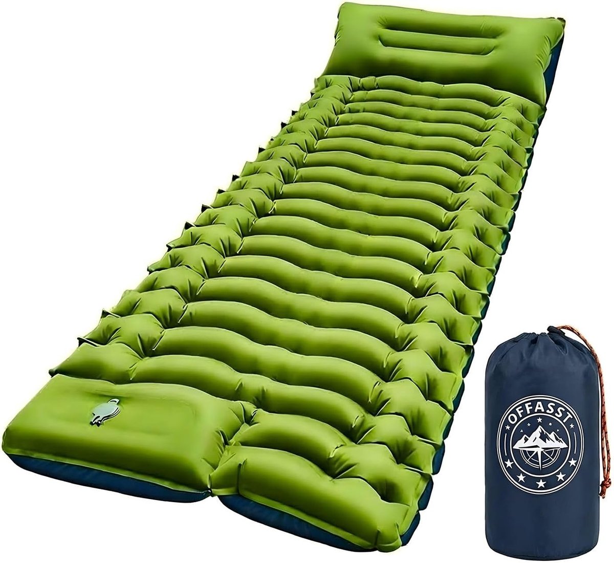 Thijox - Ultralichte Campingmatras voor Volwassenen en Kinderen, Compacte Opblaasbare Isolatiemat met Voetpomp, Perfect voor Wandelen, Strand, Outdoor