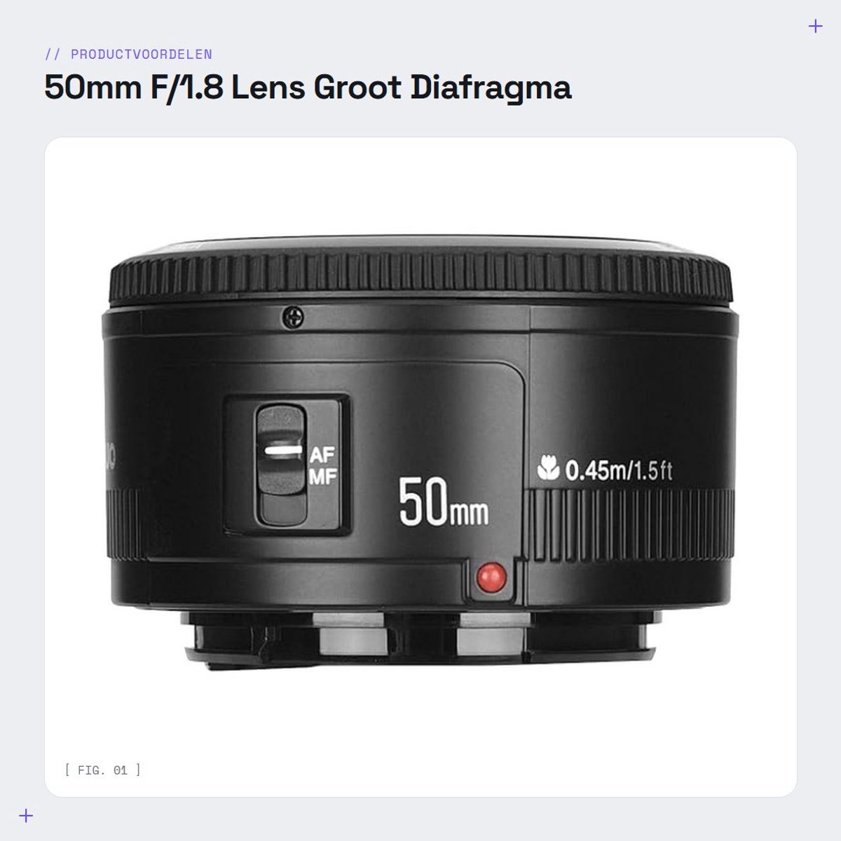 Inovra - 50mm F/1.8 Lens - Groot Diafragma - Autofocus en Handmatige Focus - Compact Formaat - Voor Canon EF Mount - Ideaal voor Portretfotografie...