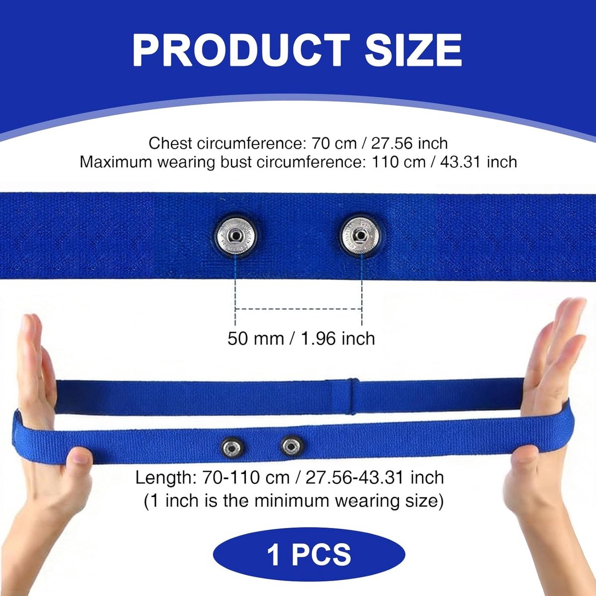 Thijox - Hartslagmeter Borstband Antislip Blauw thumbnail 3