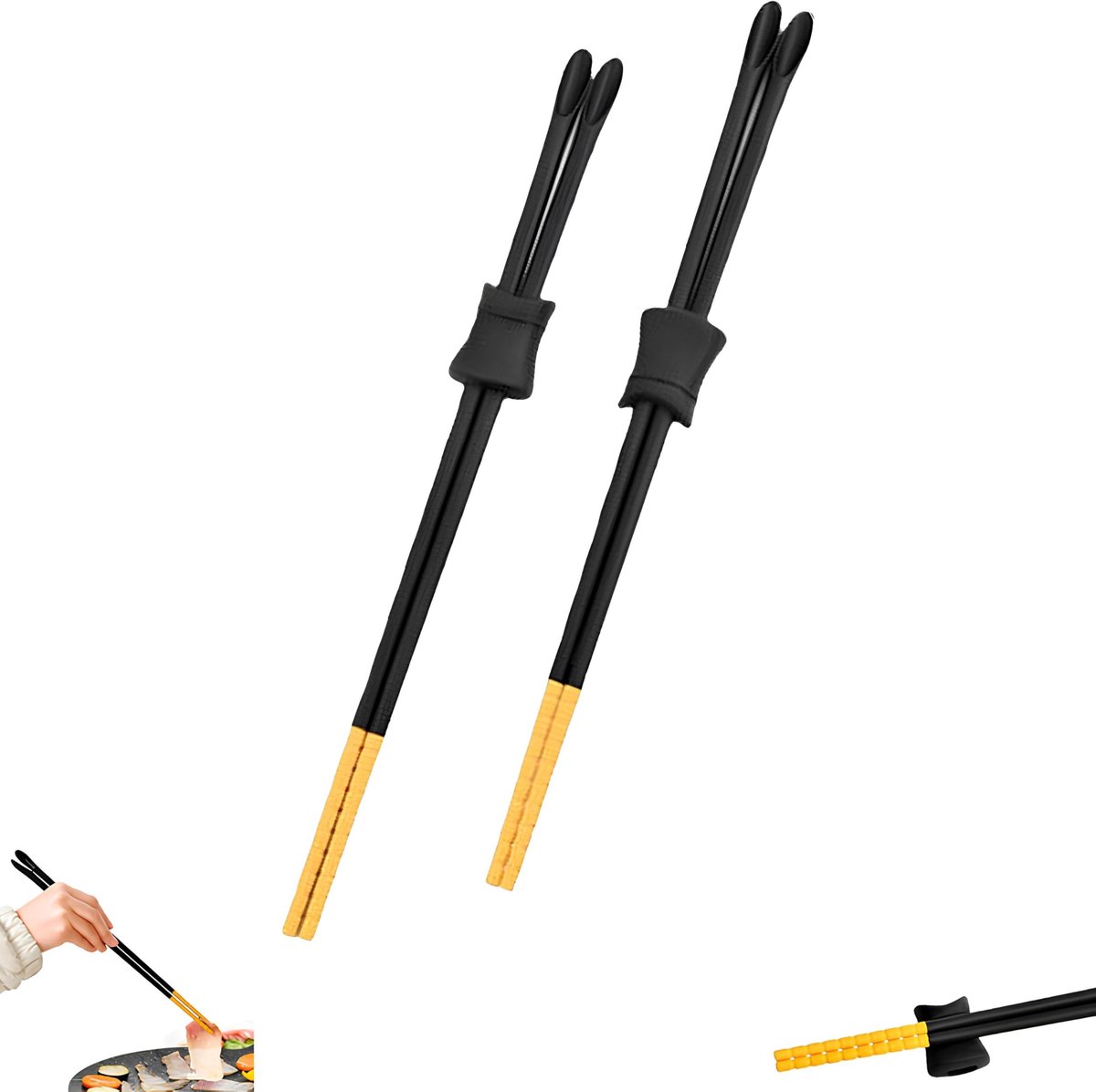 Dailygoods- Eetstokjes Hittebestendig - 30,7 cm - Antislip - Siliconen - Professioneel Gebruik - Geschikt voor Hotpot - Keukenstokjes