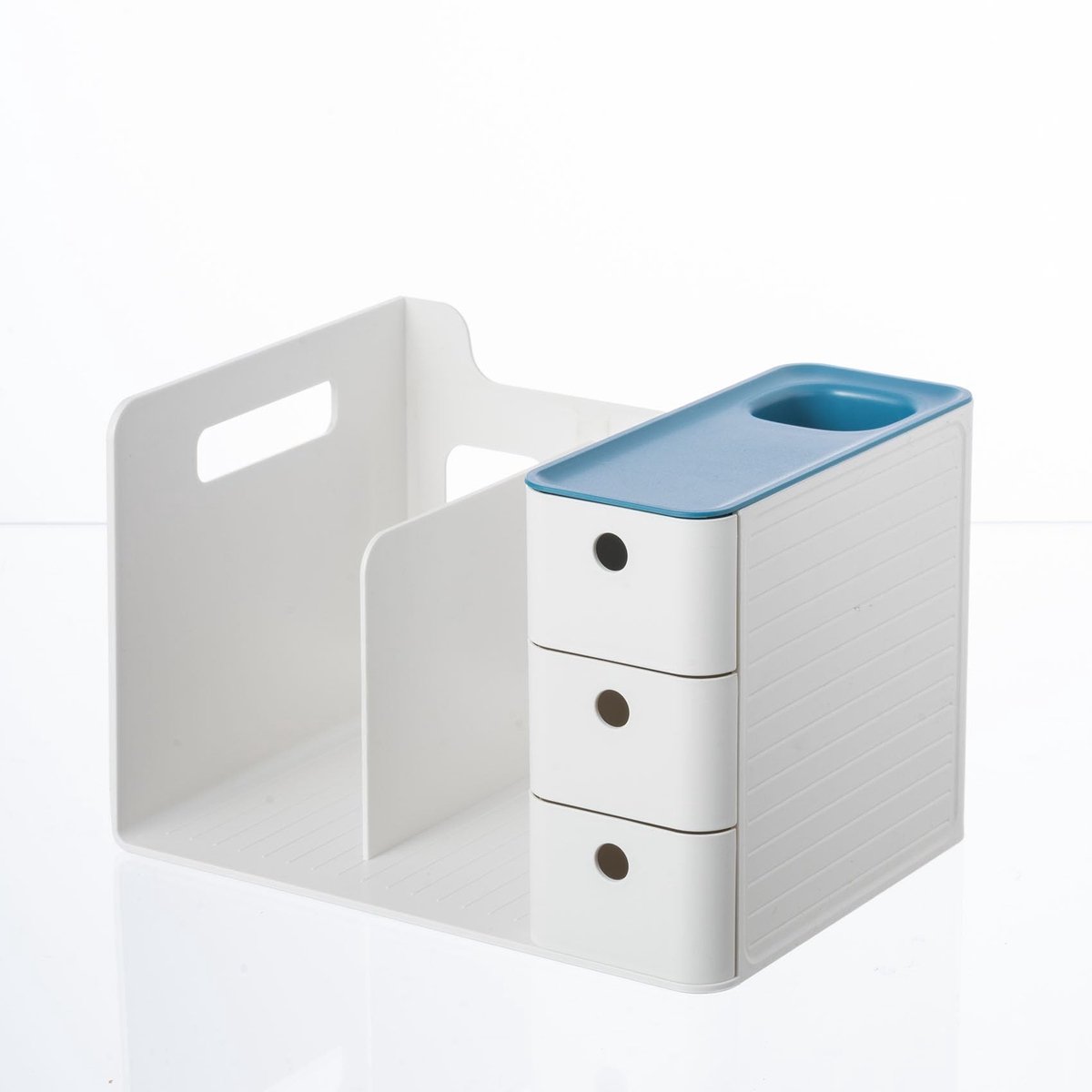 Dailygoods- Bureau Organizer Compact - 2 Boekenhouders - 3 Lades - 1 Pennenhouder - Multifunctionele Opslag - Voor Kantoor en Kinderen - Bureau-accessoires