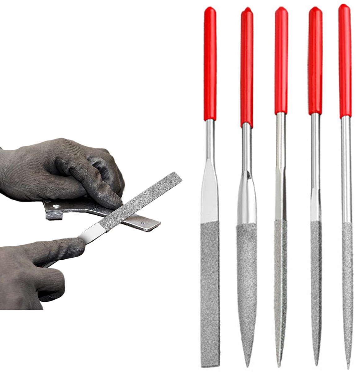 Dailygoods - Set van 5 Mini Diamantvijlen voor Precisiewerk