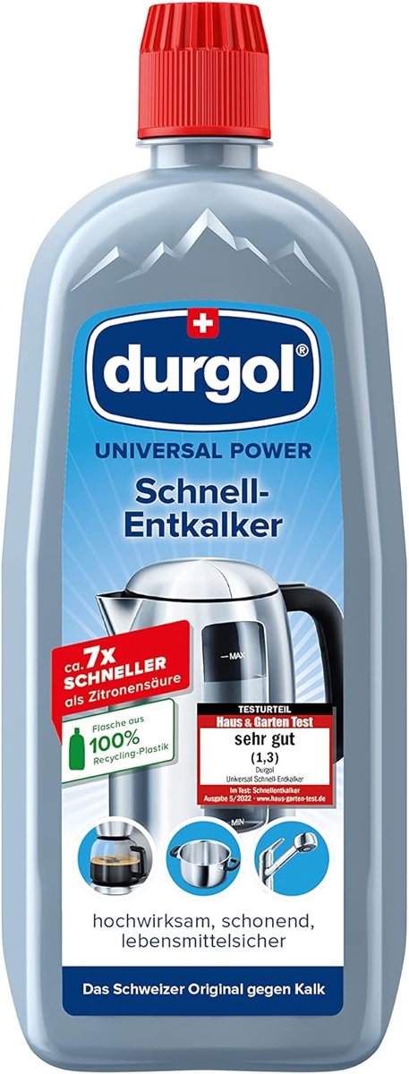 Thijox - Durgol Universele Snelle Ontkalker - Kalkverwijderaar voor Huishoudelijke Apparaten - 750 ml - Geschikt voor Douchedouches, Koffiemachines, M