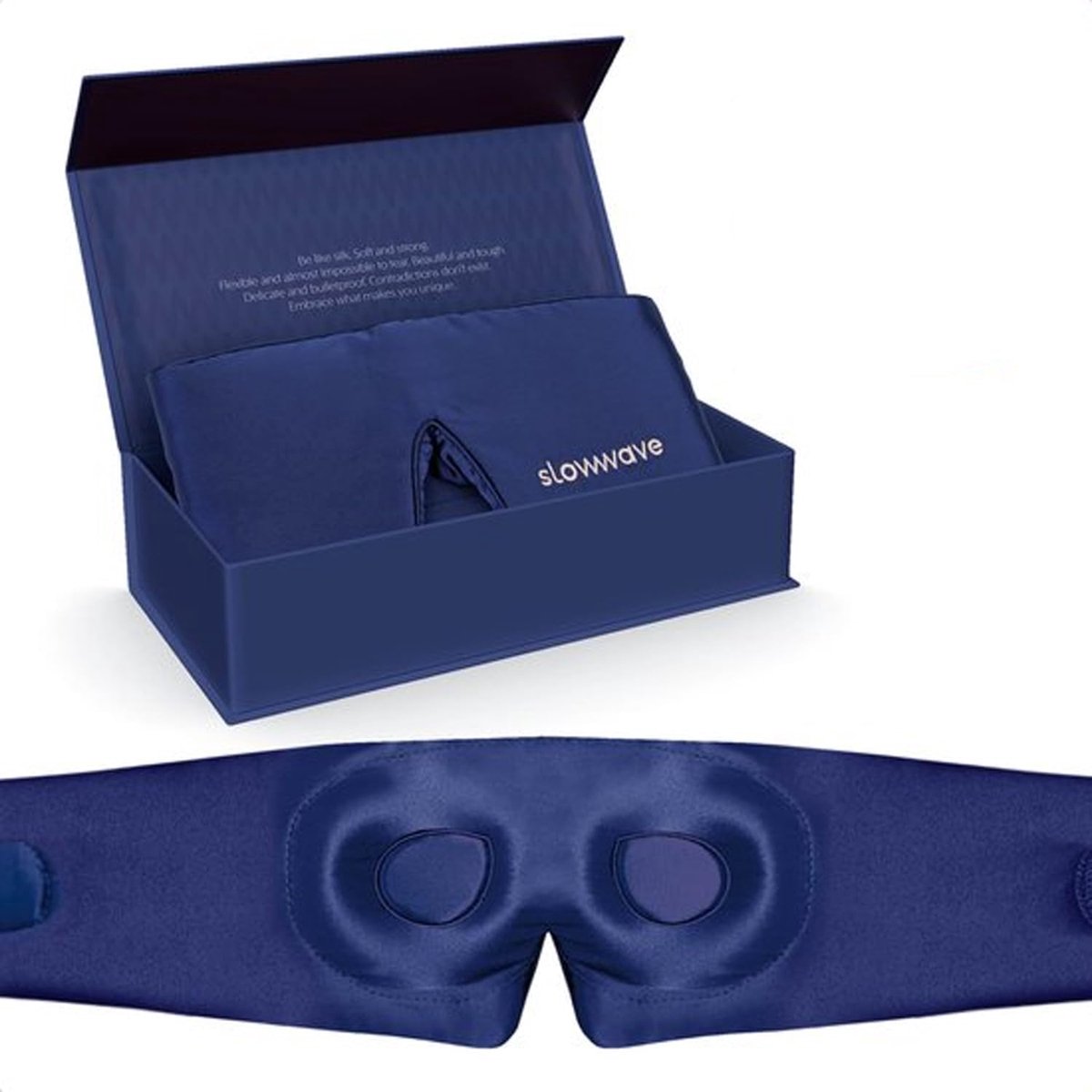 Thijox - Premium 3D Zijden Slaapmasker - 100% Verduisterend Wraparound Design - Ergonomische Oogzones - Hypoallergeen en Ademend - Ideaal voor Alle Sl
