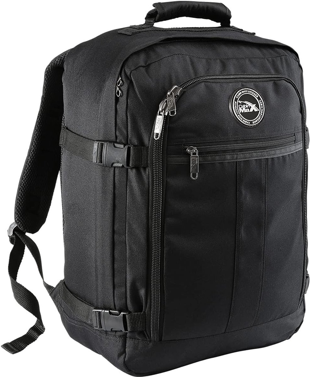 SnelShoppen - Cabin Max Handbagage Rugzak - Lichtgewicht Nylon Reisrugzak voor Ryanair, Easyjet, WizzAir - Ideaal voor Weekendtrips, Vakanties - 3 Hoo