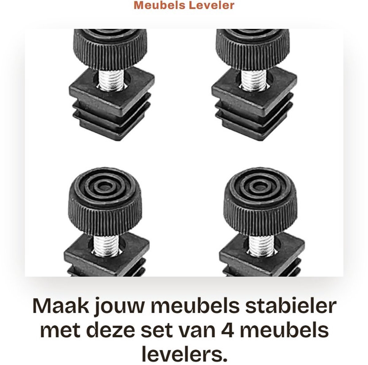 Dailygoods- Meubel Leveler - Set van 4 - Verstelbare Nivelleringsvoeten - Antislip - Duurzaam PP-kunststof - Bescherming van Vloeren - Meubelpoten