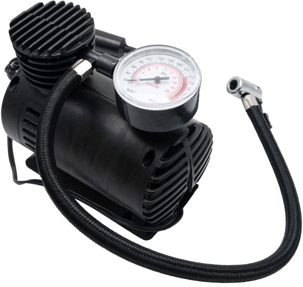 Dailygoods- Luchtpomp 12V 300PSI - Draagbare Compressor - Mini Luchtcompressor - Met Manometer - Voor Banden/Sportballen/Luchtbedden