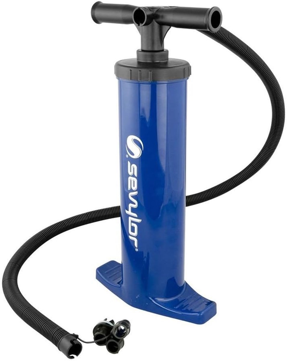 Thijox - Handmatige Luchtpomp 2 x 2 Liter Blauw - Ideaal voor Camping, Feest en Watersport - Compact en Lichtgewicht (46 x 22 cm)