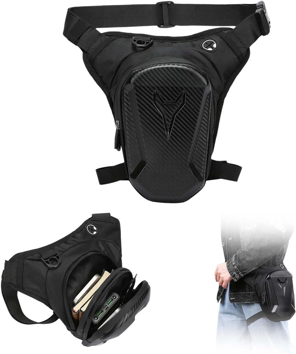 Thijox - Waterdichte Dijbeenzak voor Heren en Dames, Tactische Riemtas, Oxford-Stof, Zwart, Ideaal voor Motorfiets, Reizen, Outdoor, Stijlvol en Prakt