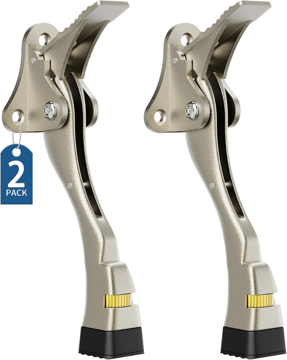 SnelShoppen - 2x Kickdown Deurstopper met Eén-Touch Hoogteverstelling, Robuuste Rubber Tip, 10.5 cm, Ideaal voor Thuis, Kantoor en Camping