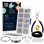 Foxoo Sieraden Maken Set – Complete DIY Sieradenmaakset met Tang, Pincet, Koord, Draad en 871 Sieradenonderdelen – Voor Armbanden, Kettingen en Oorbellen