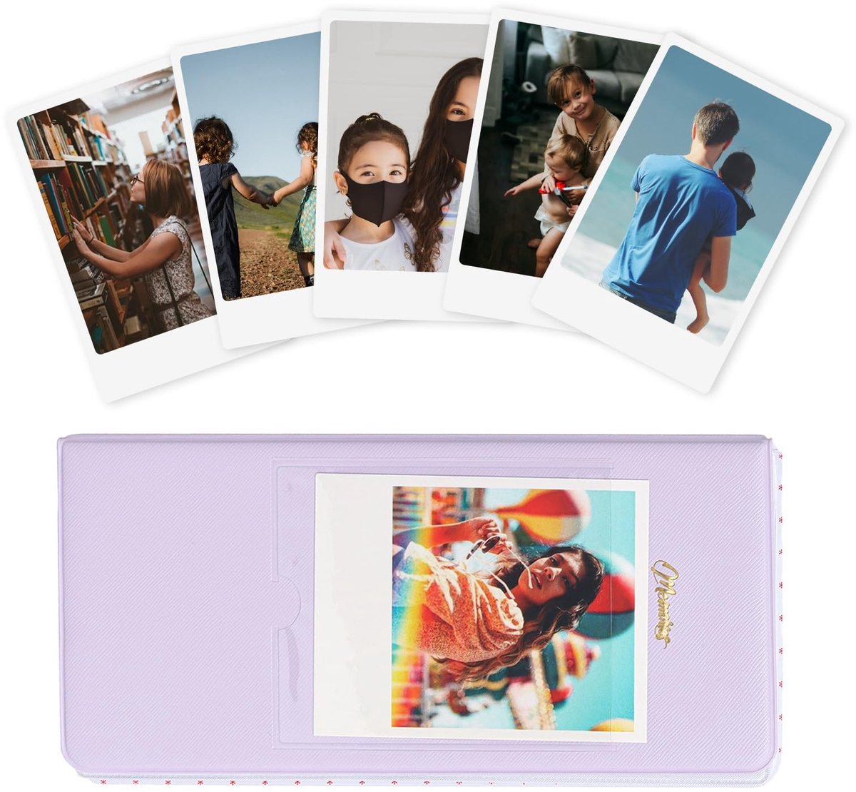 Dailygoods - VOVMOEYA 64 Pocket Photo Album voor Fujifilm Instax Wide 400/300/210, voor Polaroid Camera's Slip In Fotoboek Album 16 Pagina's Houdt 64 Foto's 8,9 x 11,5 cm Camera Film Opslag Paars