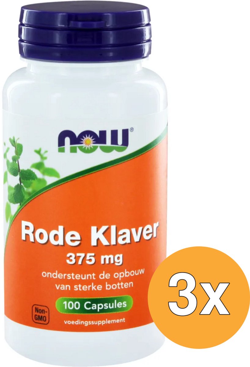 3x Now Rode Klaver 375 mg (100 capsules)