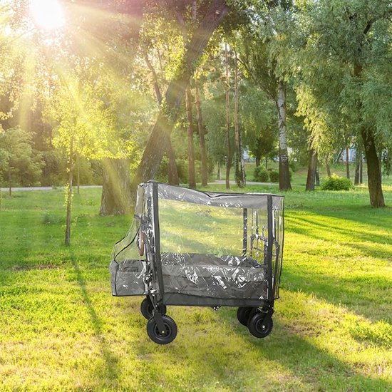 Multifunctionele regenbescherming voor bolderkar, transparant, 110 x 91 x 74 cm. — afbeelding 5