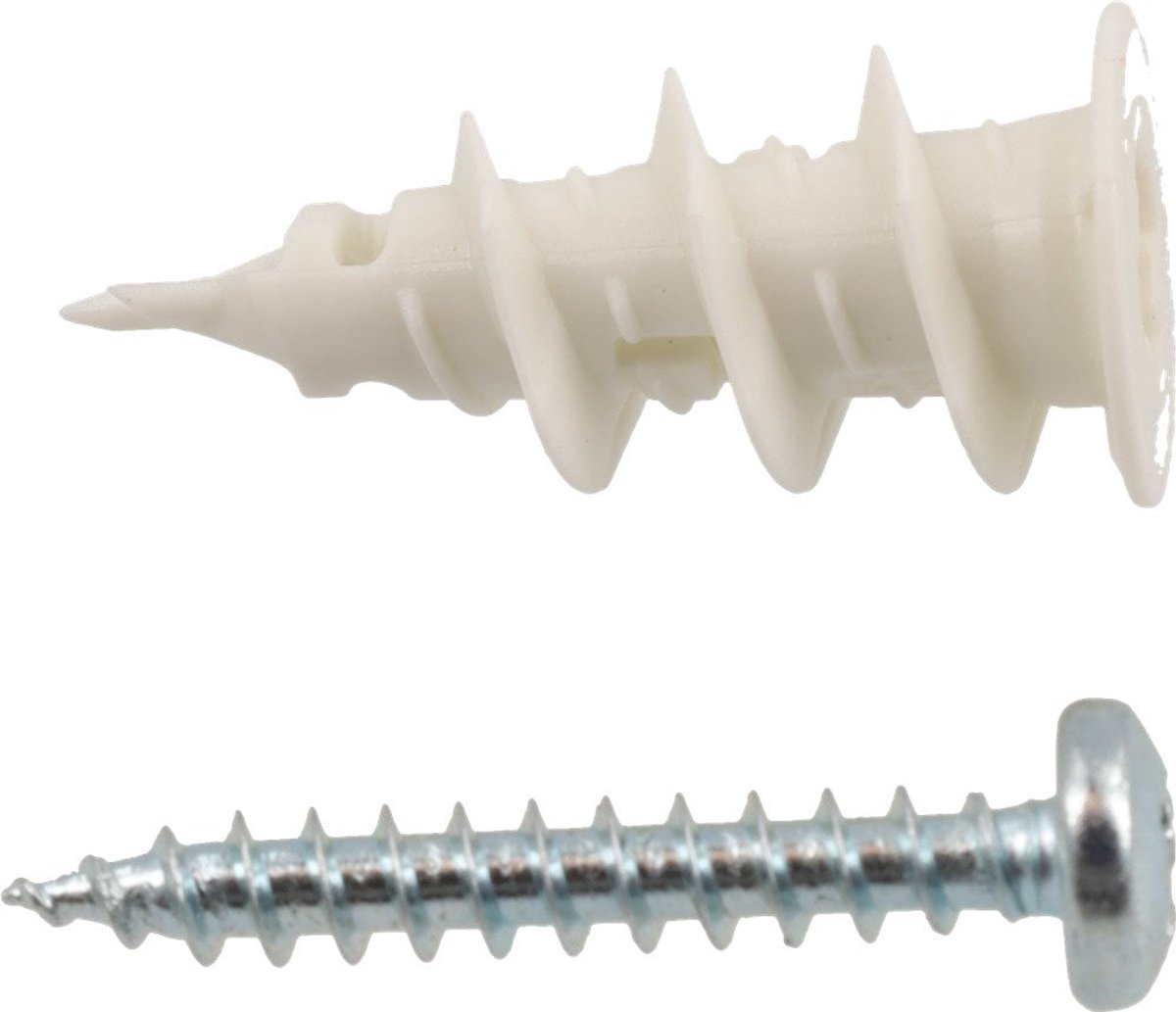 Kelfort GIPSPLAATPLUG BOORPUNT 14X32MM - 100 ST JET-DRIVE NYLON MET SCHROEF