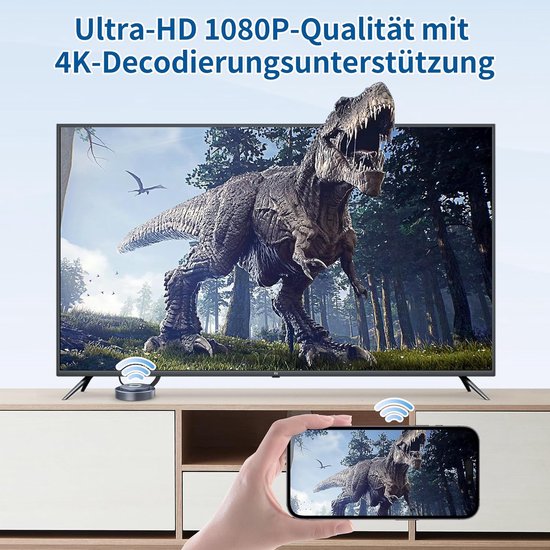 Draadloze HDMI Dongle - Screen Mirror Adapter - Streamen naar TV - Plug en Play - 4K Resolutie - Zwart — afbeelding 3