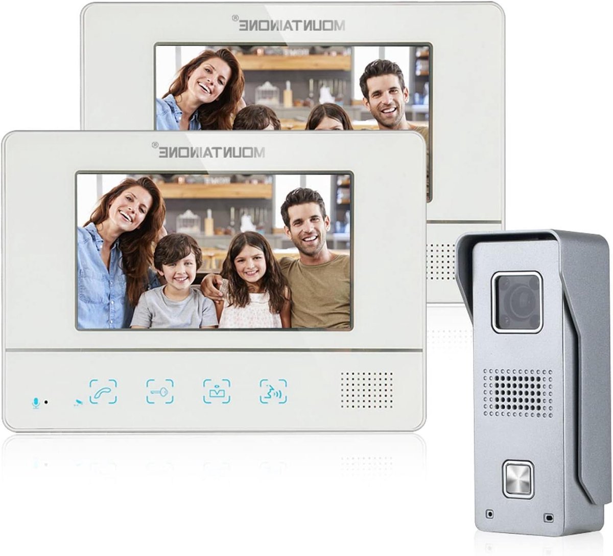 Video Deurbel - Buiten Camera - Huis Beveiliging - Infrarood Nachtzicht - 7 Inch Monitor - Zwart