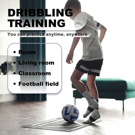 Voetbal Trainingsmat - Balcontrole Mat - Voetbalvaardigheden Trainen - XL Afmeting met Gidsen - 90 x 60 cm - Geel — afbeelding 4