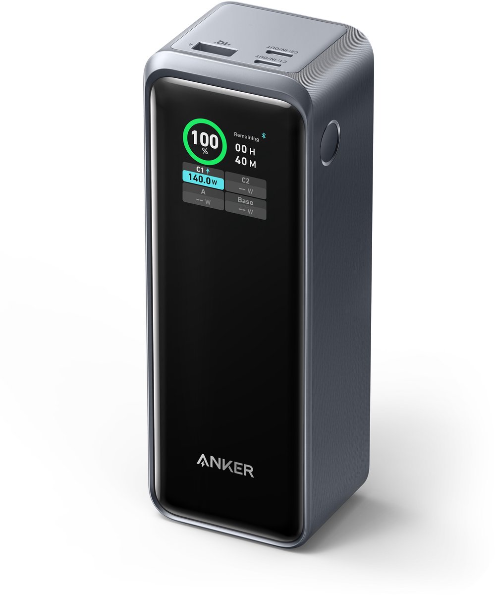 Anker Prime Powerbank - 27.650mAh (250W) - 3-Poorts Powerbank - Met App - Compatibel met Apple MacBook Pro/Air, iPhone, Samsung, Dell, AirPods en meer (Laadstation apart verkrijgbaar)