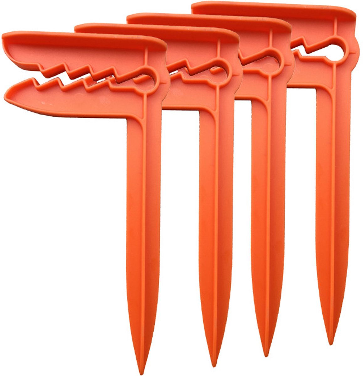 8 Stuks Oranje Strand- En Picknickharingen - Stevige Plastic Grondpinnen - Lichtgewicht En Herbruikbaar - Voor Strand - Camping En Picknick