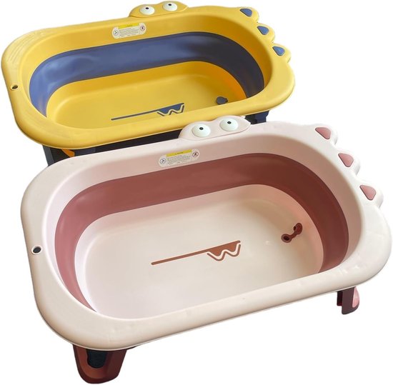 Babybadje Opvouwbaar - Peuterbadje Waskom - Baby Reinigen - Compact Opvouwbaar - 80 x 54 x 21 cm - Roze — afbeelding 3