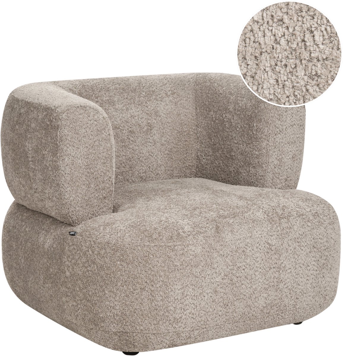 LOHJA - Fauteuil - Taupe - Chenille