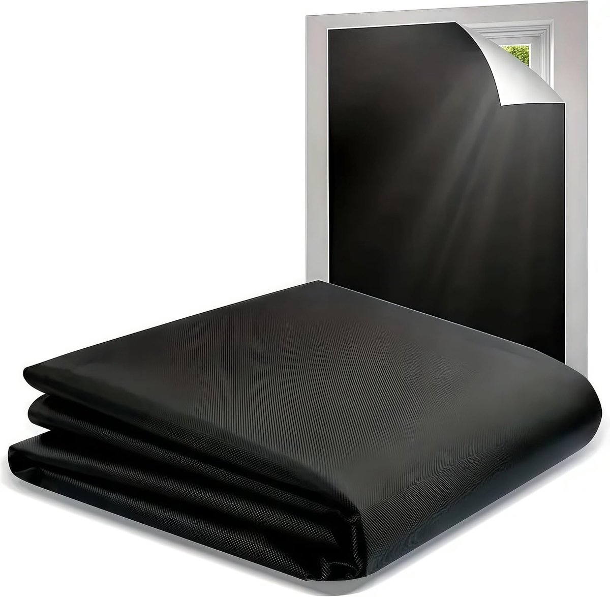 Draagbare verduisteringsgordijnenset - 145×300cm - Voorzien van klittenband - Op maat te snijden - Eenvoudig in gebruik - Tijdelijk verduisteringsgordijn voor ramen en dakramen - Zwart