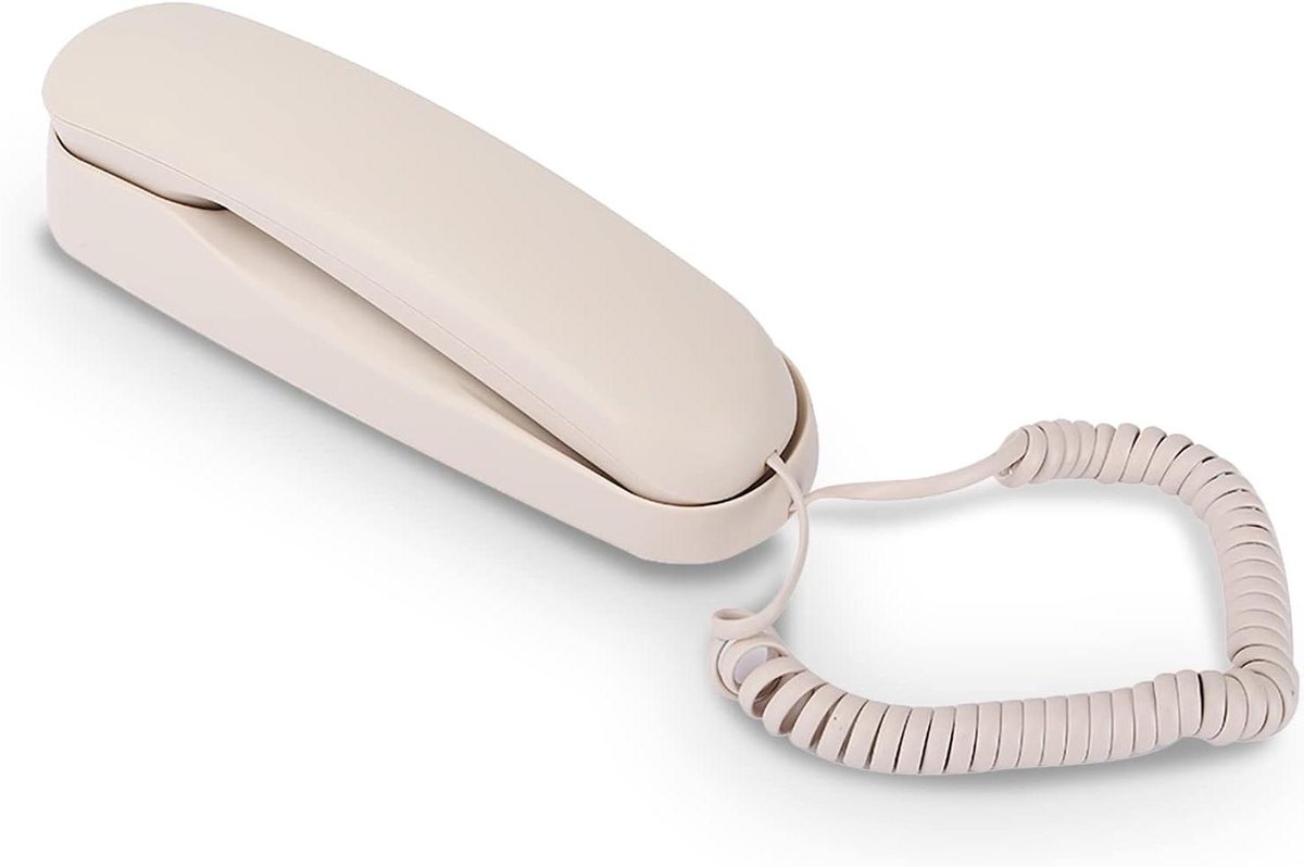 Vaste Telefoon - Wandtelefoon - Communicatie Thuis - Hoortoestelcompatibel - Compact Formaat - Beige
