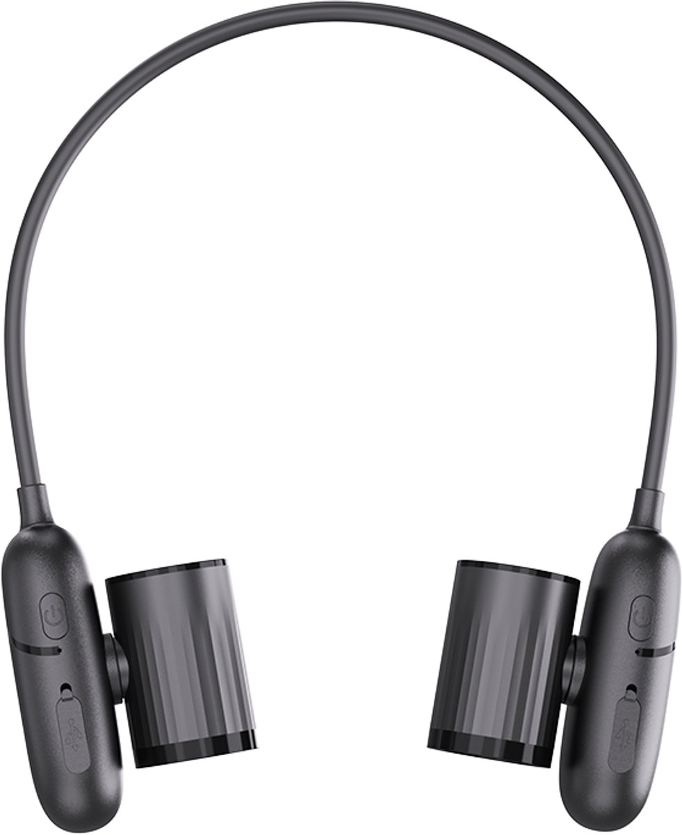 Nekventilator – Bladloos Design – 3600mAh – 3 Snelheden – 180° Verstelbaar – USB-C Oplaadbaar – Handsfree Ventilator voor Reizen, Wandelen & Sport – Dames & Heren – Zwart – 1 Stuk