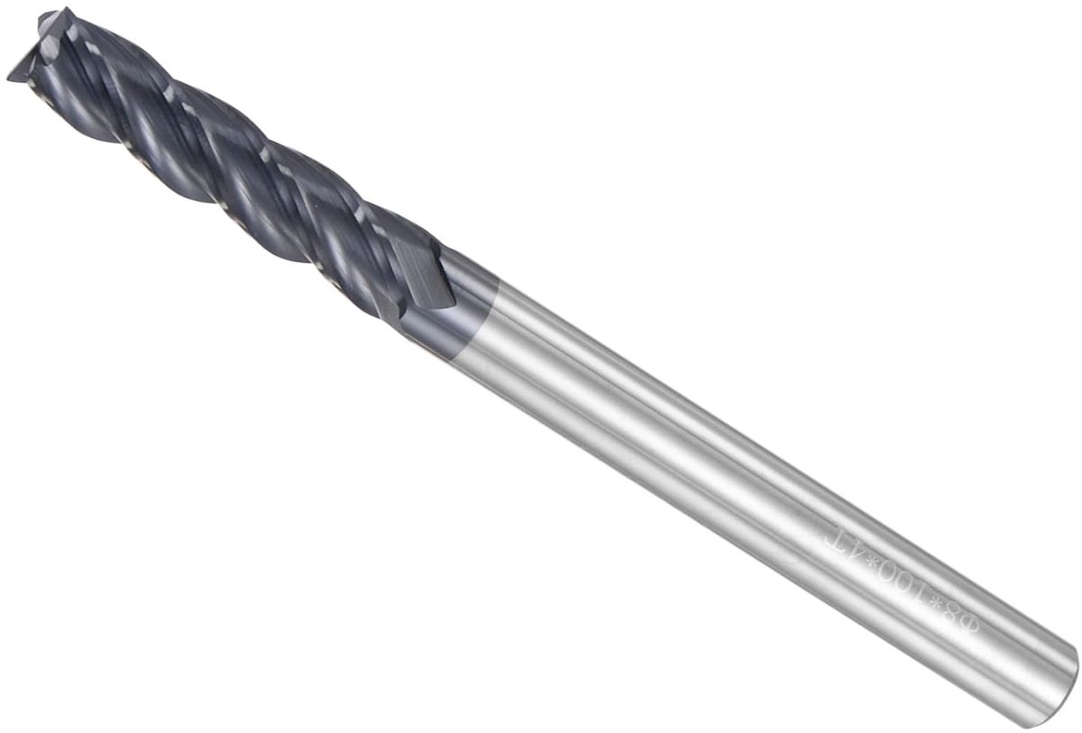 Vierkante freeskop 8mm x 35mm met 8mm shank, carbide P05 Altin coating voor CNC-frezen - ideaal voor roestvrij staal en gehard materiaalbewerking